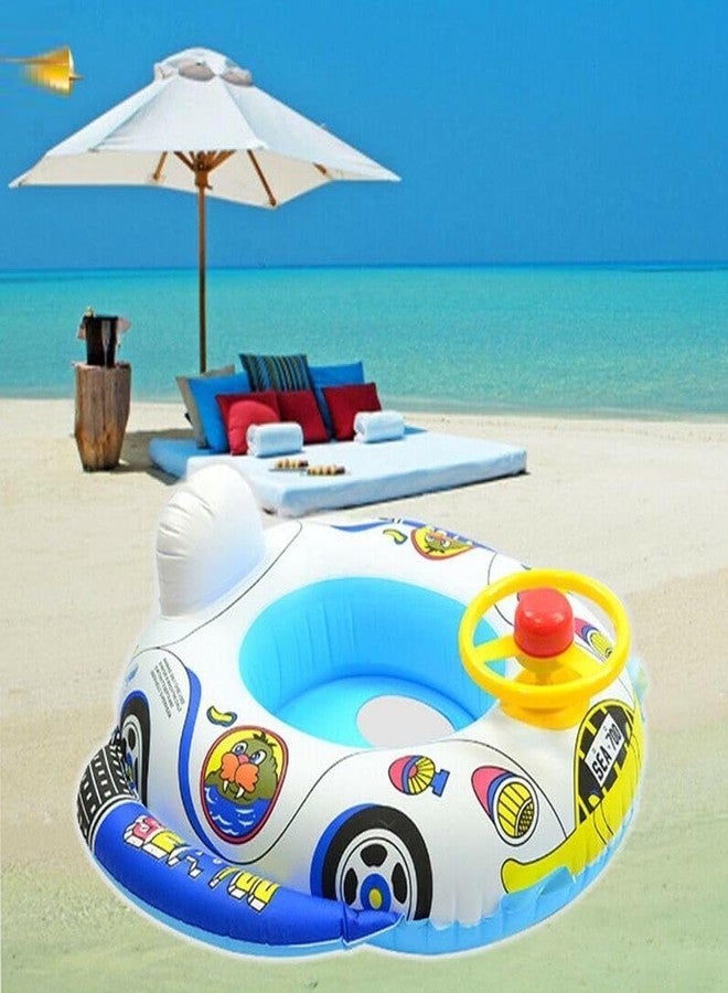 EXOFLY Car Swimming Pool Tube for Kids with Manual Pump Baby Swimming Tube Safe Anti-flip Inflatable Swimming Floats for Kids Swimming Accessories for Kids Pool Tube Bath Ring Baby Float - Image 2